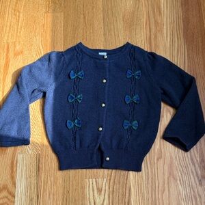 Janie and Jack Navy Blue Bow Cardigan